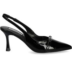 Karl Lagerfeld Heels & Pumps Karl Lagerfeld 85mm logo plaque pumps women Patent Leather/Leather/Rubber/Polyurethane Black