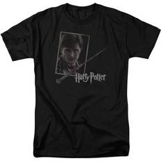 Clothing Trevco Harry Potter Harrys Wand Portrait Short Sleeve Adult 18/1 Black T-shirt