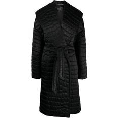 Versace Coats Versace crocodile-pattern quilted coat women Polyamide/Polyamide Black