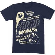 Madness Shut Up Cotton T-Shirt Navy