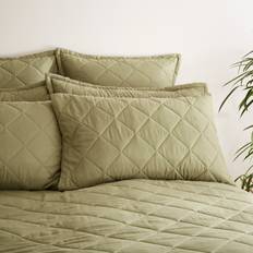 Dunelm Helston Standard Pillowcase Pair - Olive Pillow Case Green