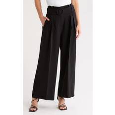 Adrianna Papell Pants & Shorts Adrianna Papell Belted Woven Pants in Black