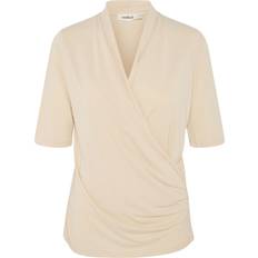 Modal Blouses Soaked in Luxury Columbine Short Sleeve Blouse - Sandshell