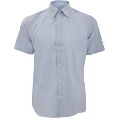 Russell Collection Short Sleeve Easy Care Tailored Oxford Shirt Blue 17 in