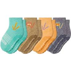 Children's Clothing Bombas Boys' Novelty Gripper Pack Pack Crew Socks Toddler T Aqua Mango Mix