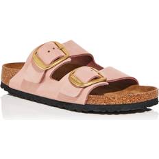 Slides Birkenstock Women's Arizona Big Buckle Slide Sandals Soft Pink Nubuck/Gold (5-5.5 EU)