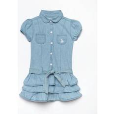 Dresses U.S. Polo Assn. Girls Toddler Short Sleeve Denim Dress 2T