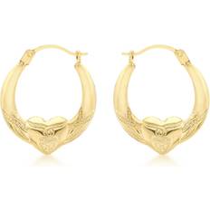 Mini Patterned Heart Hoops - Gold/Women's