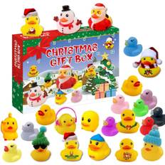 Advent Calendars None (24cs) 24pcs Christmas Advent Calendar Duck Rubber, Ducks Gift Box 24 Days Countdown Surprise Gift