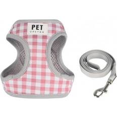 Pets Maxpower (S, Light Pink Plaid) 1Set Stylish Pet Collar Training Vest Adjustable With Walking Chest Strap