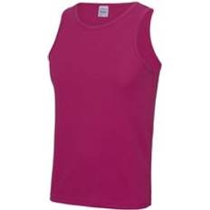 Pink Tank Tops AWDis Just Cool Sports Gym Plain Tank Vest Top Pink