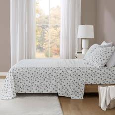 Textiles Beautyrest Snowflakes Cotton Flannel Set 81 x 96 x 0.13 in - 4 Pc. Bed Sheet Black