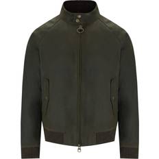 BARBOUR X PORTON WAX OLIVE GREEN JACKET
