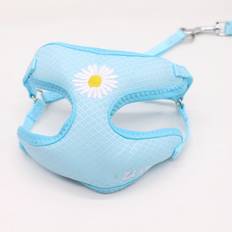 Pets Maxpower Korean Candy Color Embroidery Dog Harness - Blue