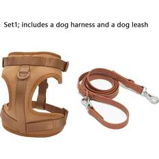 Pets Maxpower Breathable Dog Harness Set M - Brown