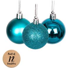 Christmas Tree Ornaments Shatchi Teal Blue Shatterproof Bauble 30mm 12 Pcs Christmas Tree Ornament