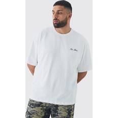 T-shirts boohooMAN Mens Plus Oversized High Build Limited Edition T-Shirt White