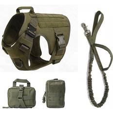 Pets Maxpower Military MOLLE Tactical Dog Harness Leash Set XL (45-60KG)