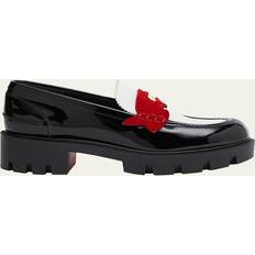 Christian Louboutin Multicolored Low Shoes Christian Louboutin Donna Tricolor Red Sole Penny Loafers VERS MULTILIN BLACK (6.5B 36.5EU)