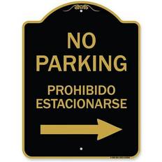 Gold Workplace Signs SignMission Designer Series Sign 18 x 24 in - No Parking