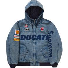 Supreme Women Jackets Supreme Ducati Hooded Work Jacket Denim