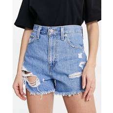 Levi's Dame Shorts Levi's high waisted distressed mom shorts in light wash blue