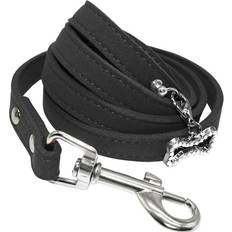 Pets Maxpower Small Dog Leash Soft Suede Leather - Black