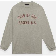 Fear of God T-shirts Fear of God Essentials Men's Dark Heather Oatmeal Long Sleeve T-Shirt (Large)