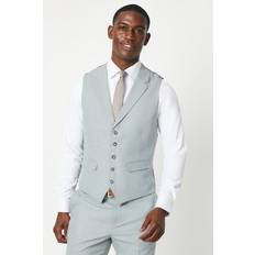 Green Suits Burton Light Turquoise Twill Weave Suit Waistcoat Green