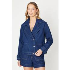 Denim Coats Oasis Denim Short Trench Coat Indigo