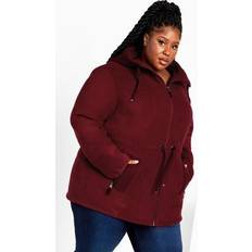 Avenue Coats Avenue Plus Women's Fleece Hood Coat in Rhubarb (Size 26/28)