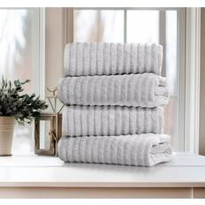 Egyptian Cotton Bath Towels Bibb Home Ribbed Egyptian Cotton Set 27" x 54" - Seal Bath Towel Gray