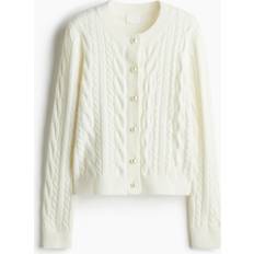 H&M Ladies White Cable-knit cardigan
