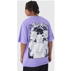 boohooMAN Mens Oversize T-Shirt mit lizenziertem Pokemon Gengar Print Lila XL, Lila