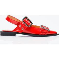 Ganni Feminine Buckle Ballerina Flats