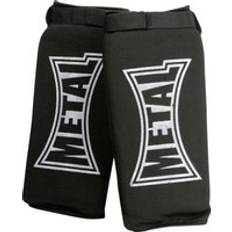 Martial Arts Metal Boxe - Black Foam Fabric Shin Guards (Pair) black black Size:M