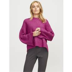 Cropped Jumpers JJXX fluffy cropped ribbed jumper in pink