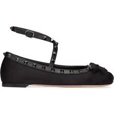 Valentino Garavani Low Shoes Valentino Garavani Women's Rockstud Satin Ballerina Flats With Tone-On-Tone Studs Black