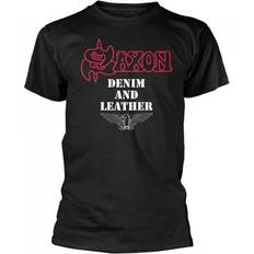 Denim - Unisexo Tops Saxon Denim And Leather T-Shirt Black