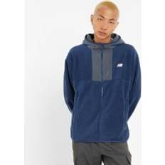 New Balance Men Outerwear New Balance Herren Jacke Polar Fleece Hooded Jacket Blau