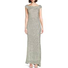 Evening Gowns - Silver Dresses Vince Camuto Off-The-Shoulder Sequin Gown