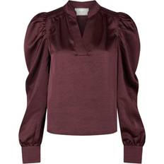 XL Bluser Neo Noir Forudbestilling Rosslyn Heavy Sateen Blouse 163769 Burgundy XL/42