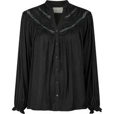 Neo Noir Överdelar Neo Noir Minnie Deco Blouse Dam Långärmade Blusar - Black