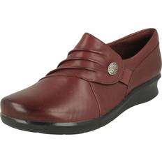 Clarks Heels & Pumps Clarks (Burgundy, 4) Ladies Wedge Heel Shoes Hope Roxanne Fit Red