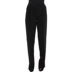 Silk Jeans Ermanno Scervino Straight Trousers, female, Black, Black Striped Wide Leg Pants