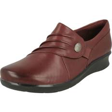 Clarks Heels & Pumps Clarks (Burgundy, 7) Ladies Wedge Heel Shoes Hope Roxanne Fit Red