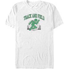 Clothing Novelty Mens Short Sleeve Track and Field Graphic T-Shirt, Small, White (Small)