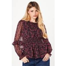 Ruffles Blouses Dorothy Perkins Berry Disty Ruffle Long Sleeve Chiffon Blouse