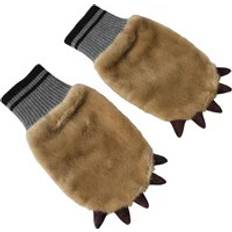 Dolce & Gabbana Women Gloves & Mittens Dolce & Gabbana Beige Acrylic Knitted Fur Wrist Mitten Gloves Beige