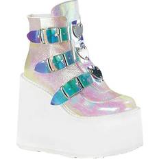 Synthetic - White Boots Demonia Cult Swing 105 Pearl Iridescent Ankle Boots - Pearl Iridescent
